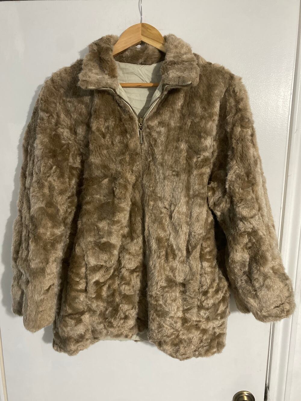 Atelier by B. Thomas faux fur reversible coat women’s size S brown vintage
